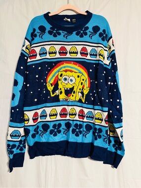 Nickelodeon SpongeBob SquarePants Light Up Ugly Christmas Sweater Men’s L